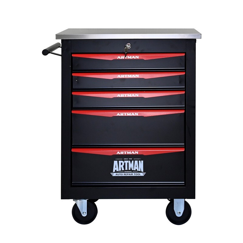 5 Drawers Metal Rolling Tool Box Cart Tool Chest Tool Storage Cabinet w/ Wheels