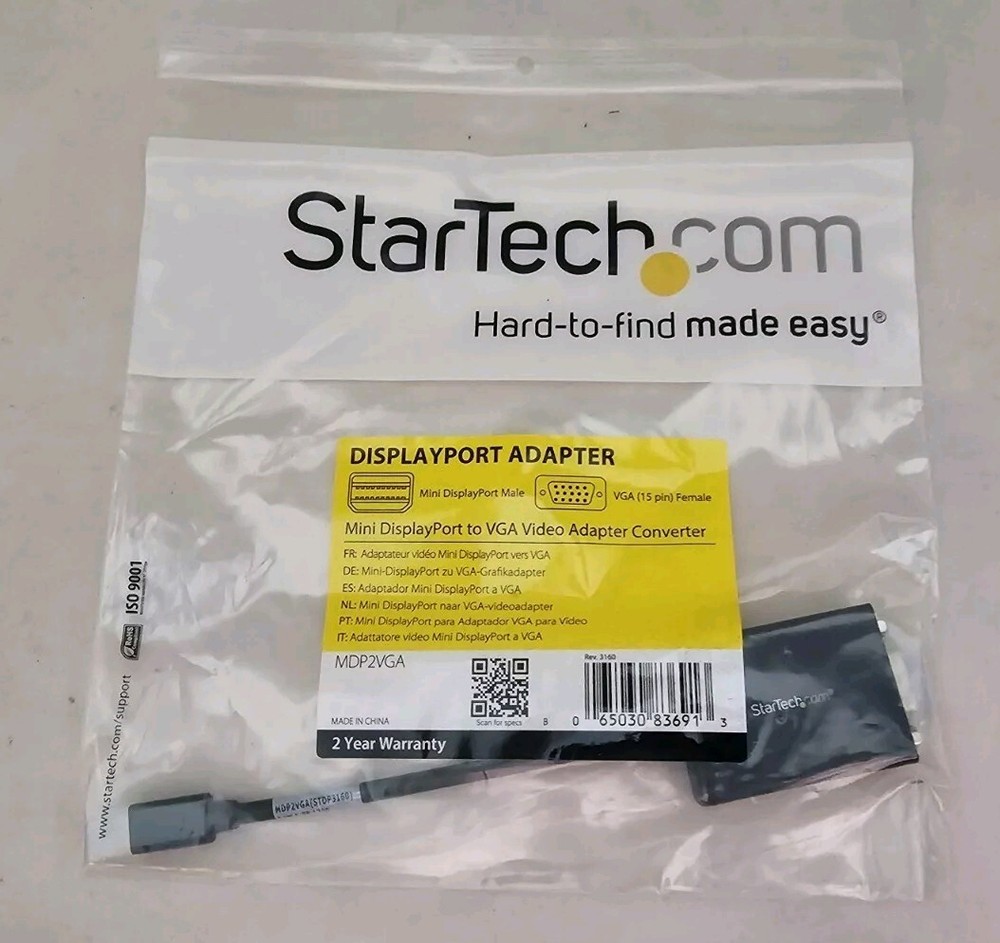 StarTech Mini DisplayPort to VGA Adapter MDP2VGA Male to Female-image