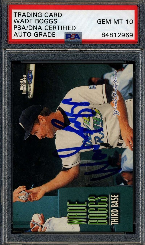 Wade Boggs Gem Mint 10 PSA DNA Signed 1998 Fleer Sports Illustrated Autograph