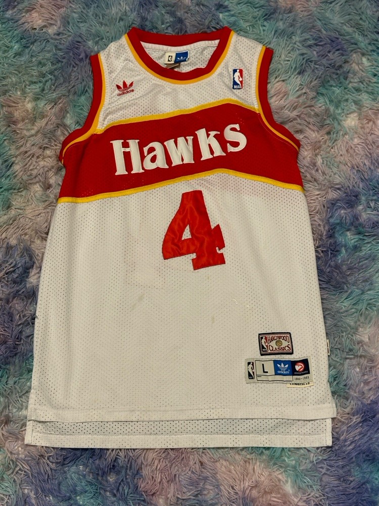 Adidas Atlanta Hawks Spud Webb Hardwood Classics NBA  Swingman Jersey Men Large