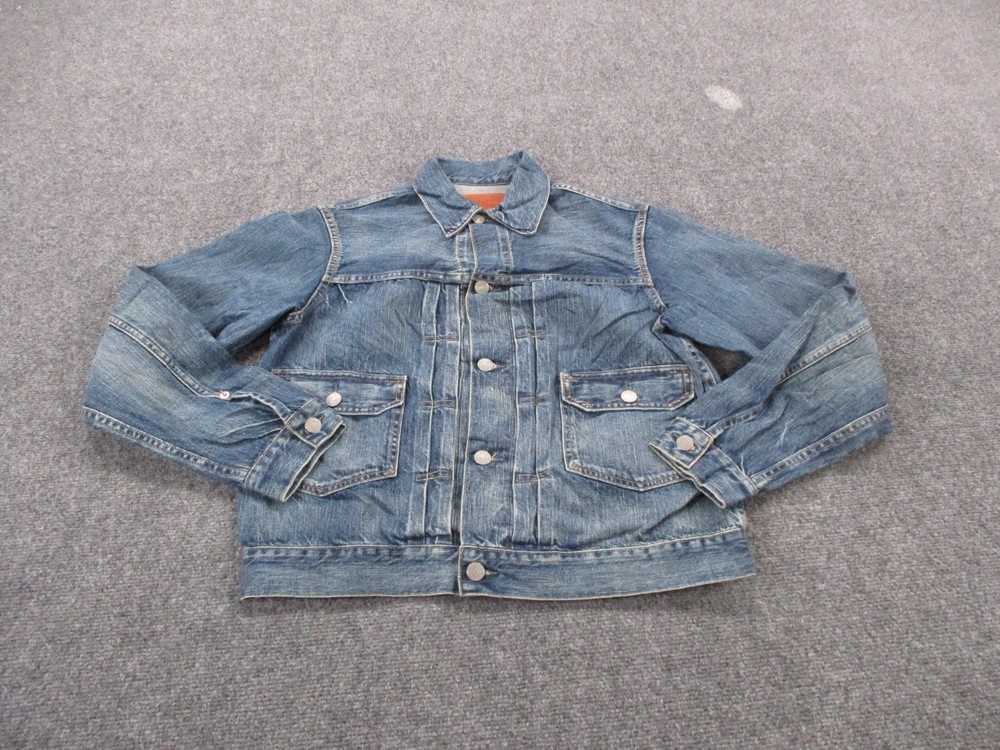 RRL Ralph Lauren Jean Jacket Mens S Blue Denim Double RL Trucker Barn Workwear