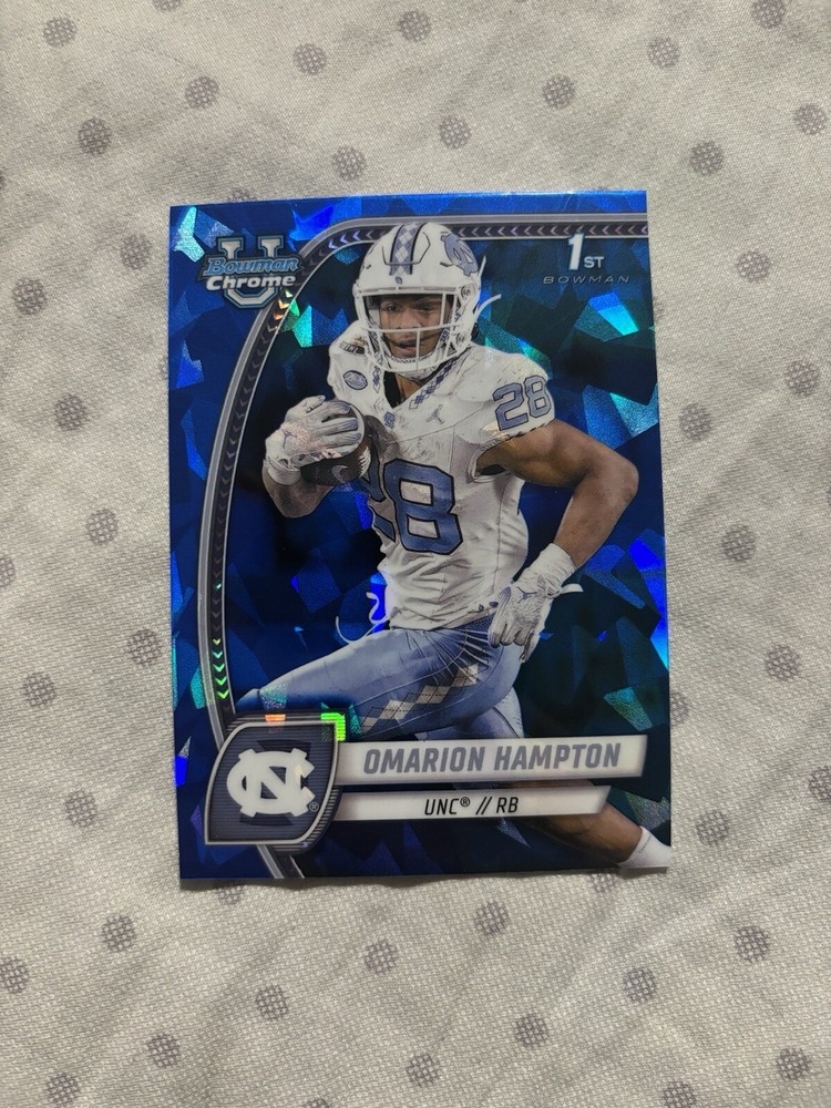 Omarion Hampton 2024 Bowman University Chrome Sapphire Edition 1st #198 Card