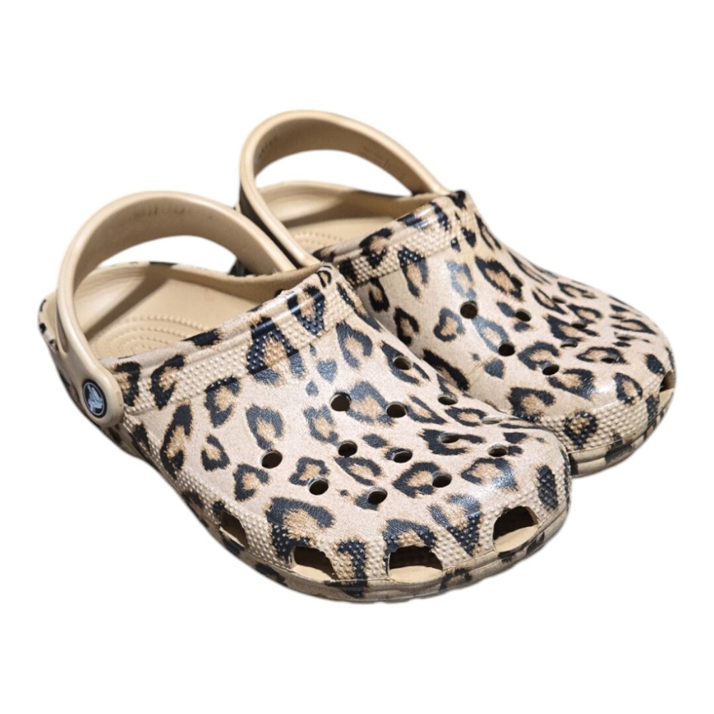 Crocs Classic Leopard Cheetah Animal Print Clogs Slip On Men's 6 Women’s Size 8