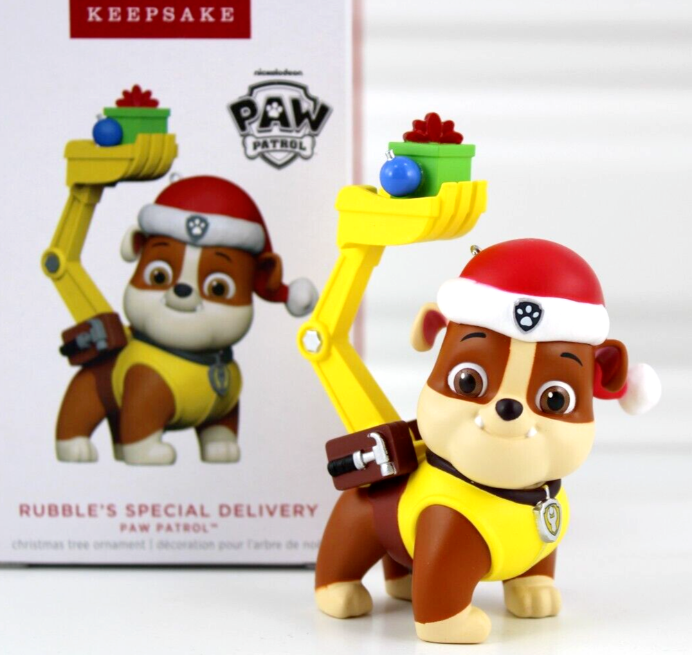 Hallmark PAW Patrol Rubbles Special Delivery Ornament Bulldog Christmas 2023 New
