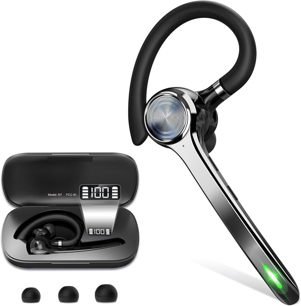 Wireless Bluetooth Earpiece with 500mAh Charging Case for 72-Hour Playtime