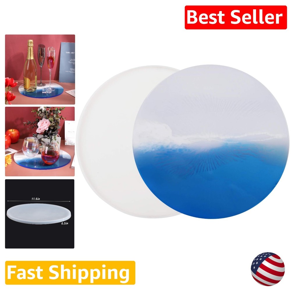 Round Silicone Tray Mold - 11.8 inch Diameter - Resin Casting, Home Decoration