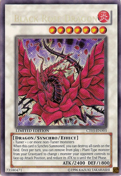 Black Rose Dragon CT05-EN003 Secret Rare Limited Edition LP YuGiOh Card