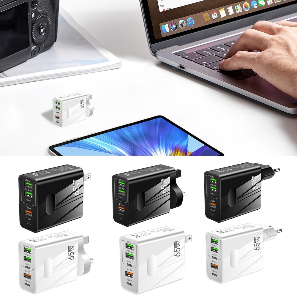 1* 65W PD fast charging charger 5A type-c PD+3USB multi-port charging head