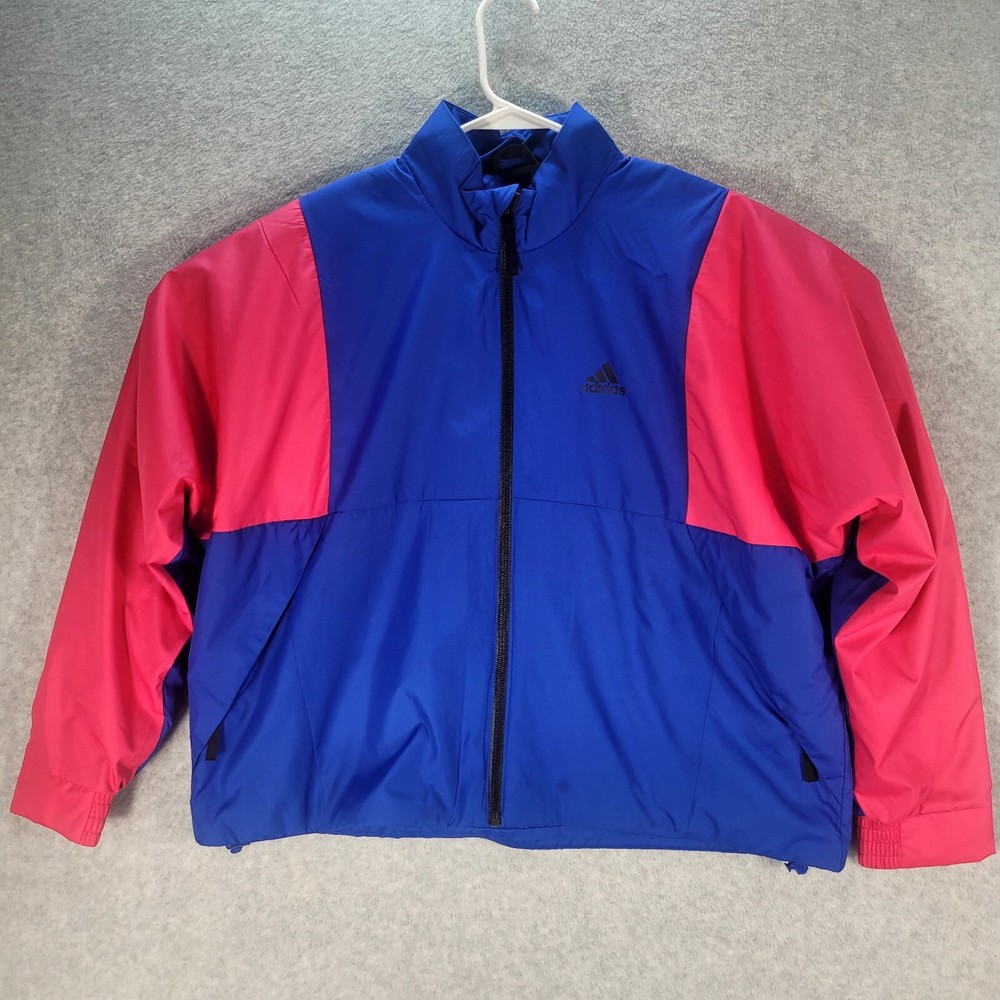 Adidas Women's Back to Sport Lite Insulated Jacket Blue Pink Size Large