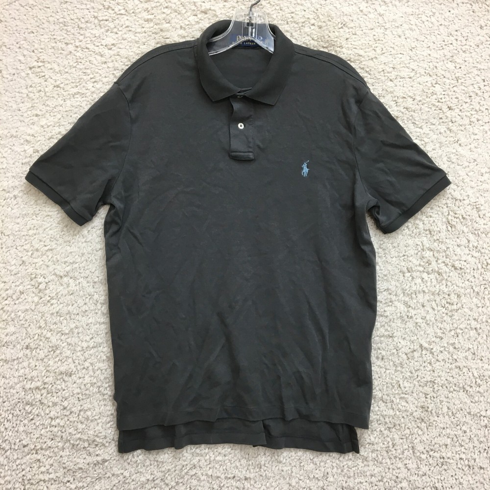 Polo Ralph Lauren Shirt Large Adult Gray Short Sleeve Golf Casual Pony Mens L
