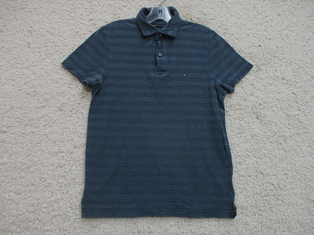 Tommy Hilfiger Men's Blue Custom Fit Polo Shirt Small Classic Casual Style