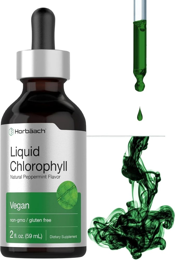Horbäach Liquid Chlorophyll Drops | 2 oz | Vegan, Non-GMO, and Gluten Free Formu