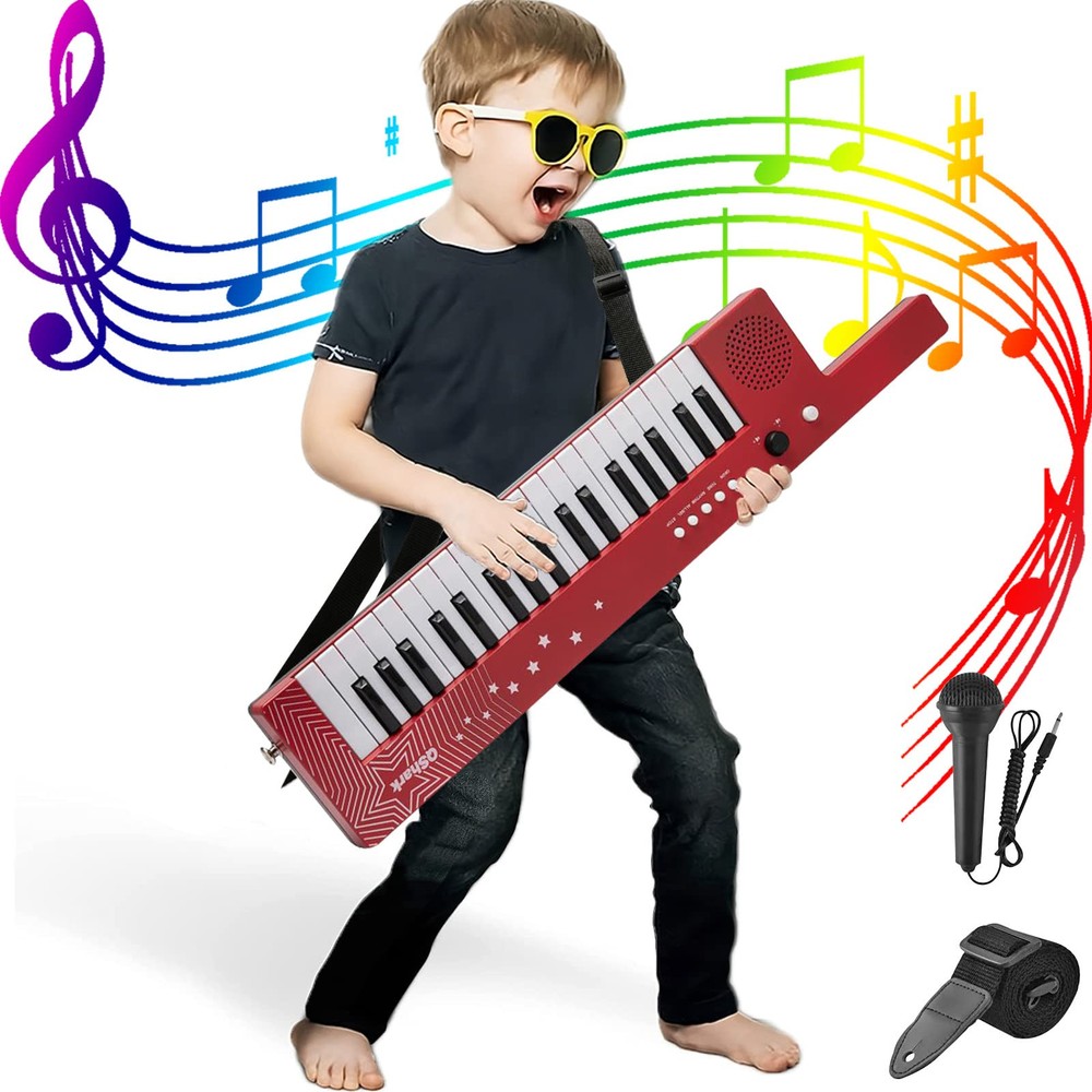 37-Key Portable Piano Keyboard with Microphone for Karaoke Keytar and Car Use