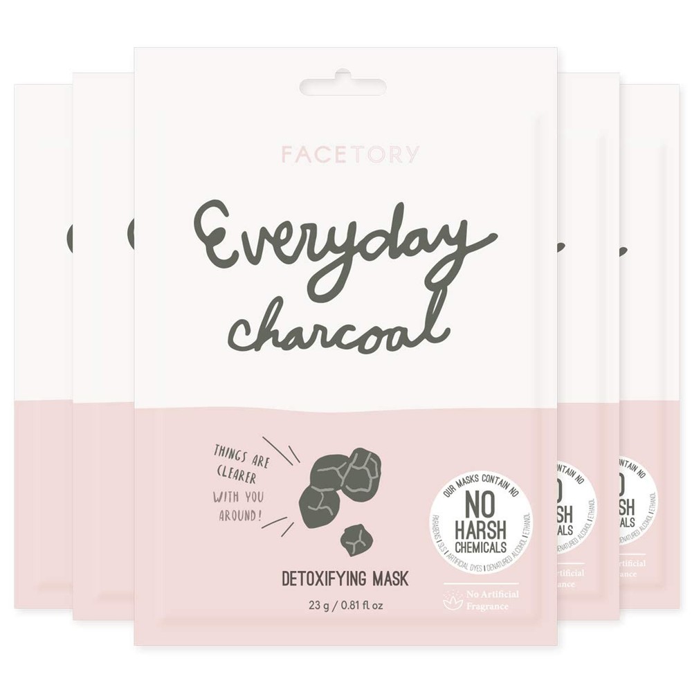 K Beauty Charcoal Detoxifying Sheet Mask for Everyday Skin Care