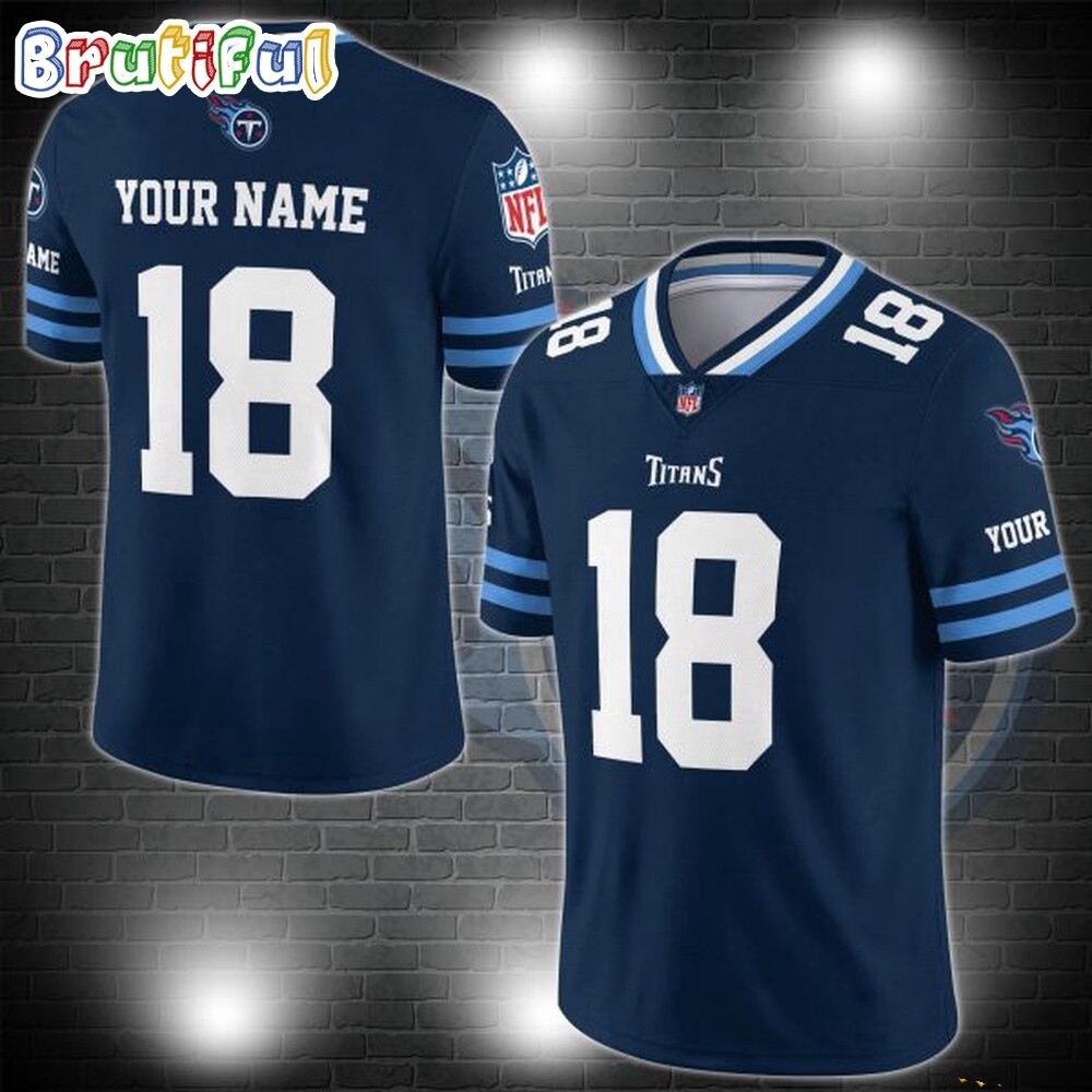 TennesseexTitans Logo Team Custom Football Jersey, Football Jersey Shirt