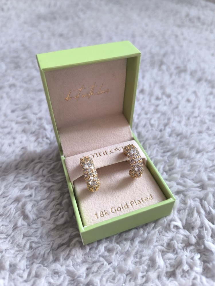 Dottilove 18ct Gold Plated Embellished Hoop Earrings