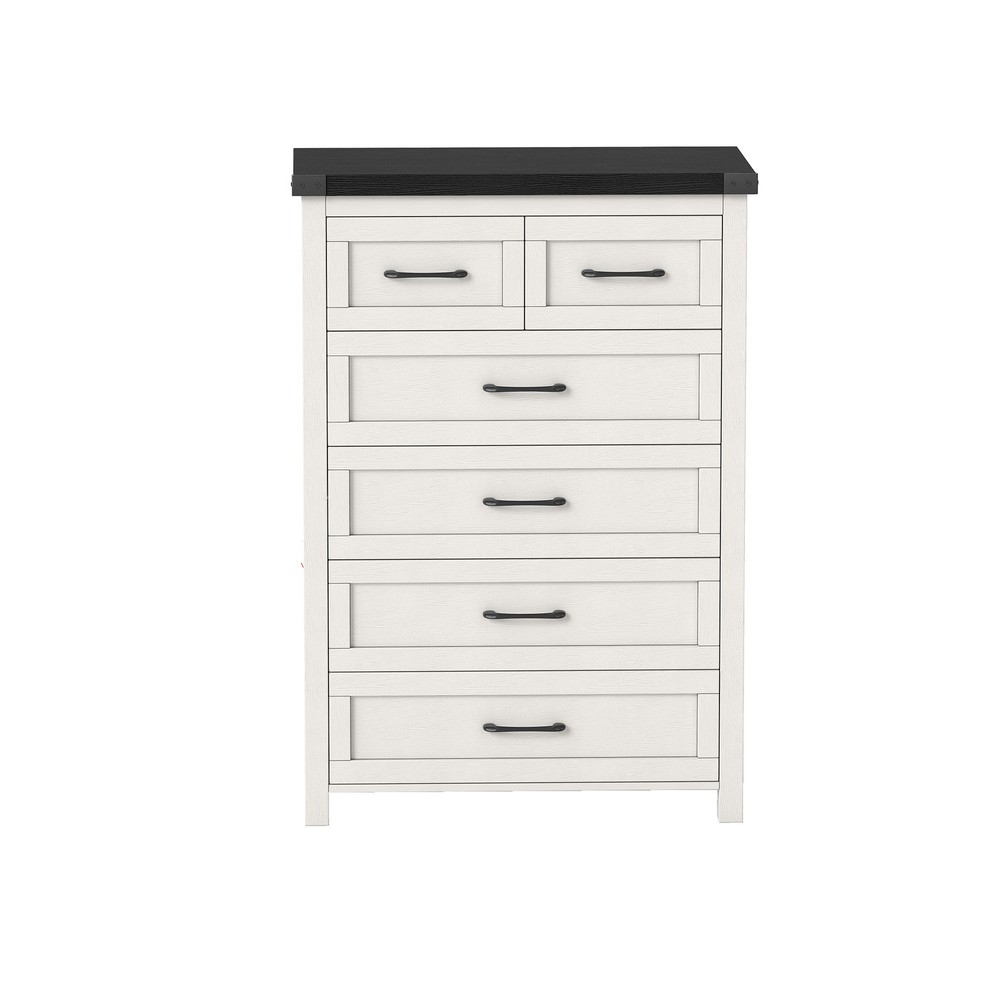 Tall 6-Drawer Wooden Dresser Freestanding Storage Cabinet for Bedroom