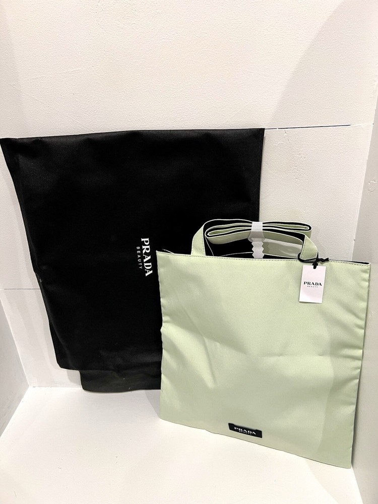 Prada Beauty Shoulder Tote Bag (Light Green) & Dust Bag  BRAND NEW Reversible