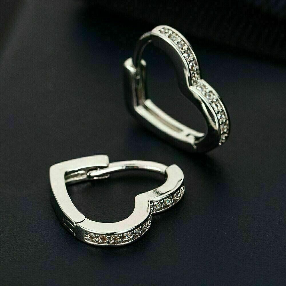 1.50Ct Round Simulated Diamond 14K Gold Plated Huggie Hoop Earrings for Women