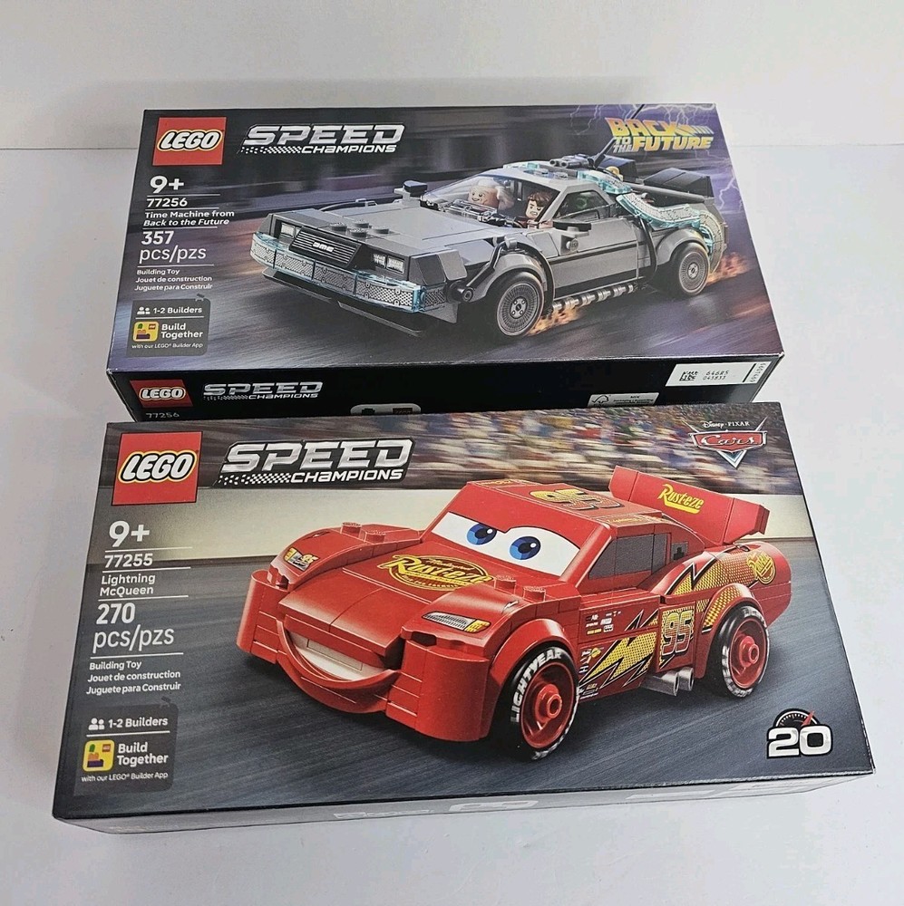 LEGO Speed Champions Time Machine 77256 & Lightning McQueen 77255 - New & Sealed