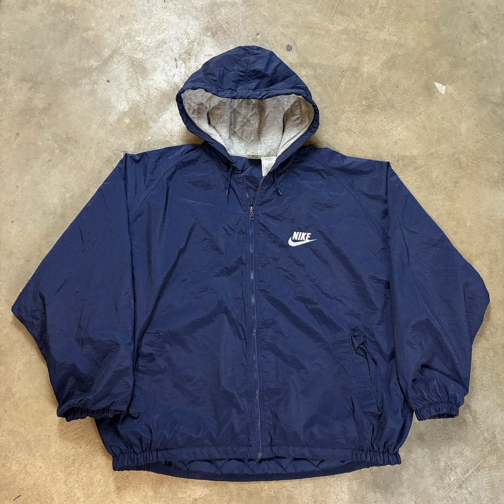 Vintage Nike Puffer Jacket 90s 2XL full Zip Winter Coat Nike Swoosh Embroidered
