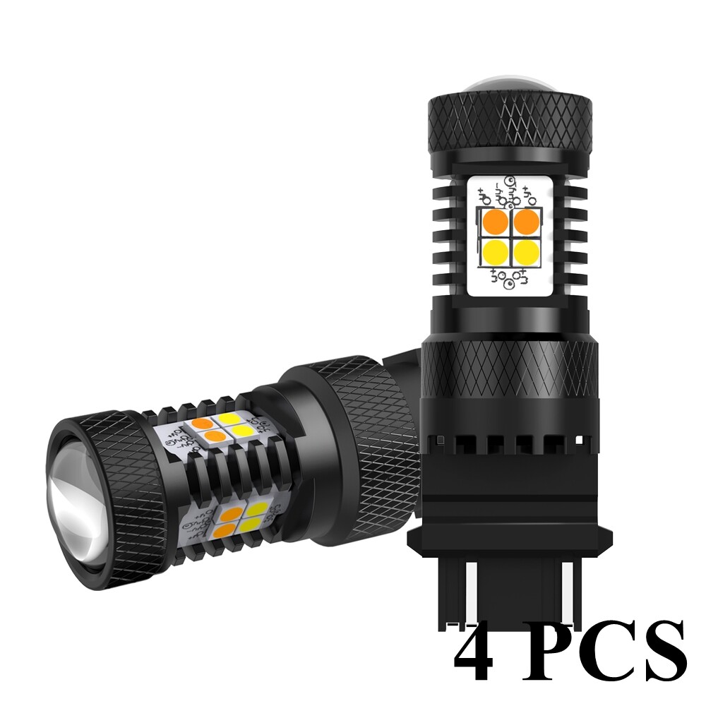 3157 3156 4Pcs LED Turn Signal Light Bulb White yellow Amber Switchback lamp