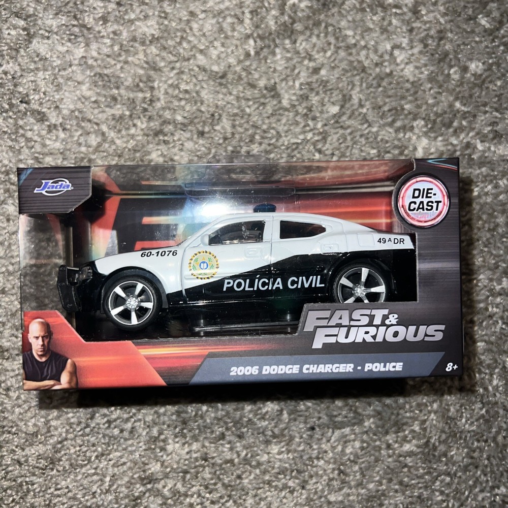 JADA FAST & FURIOUS 2006 DODGE CHARGER POLICE POLICIA CIVIL CAR 1/32 33666