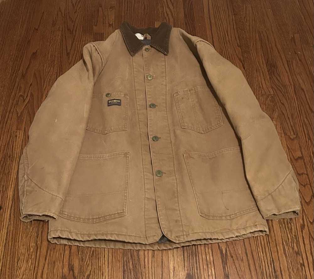 Oshkosh Men's Brown Canvas Blanket Lined Barn Distressed Jacket Size 42 Regular