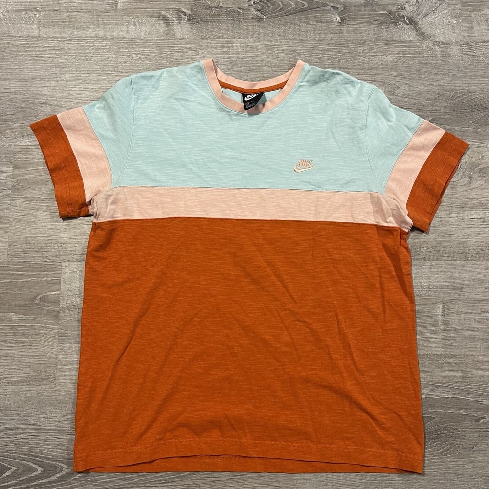 Nike Sportswear Short Sleeve Multicolor Cotton T-Shirt #CZ9980-382 Mens XL