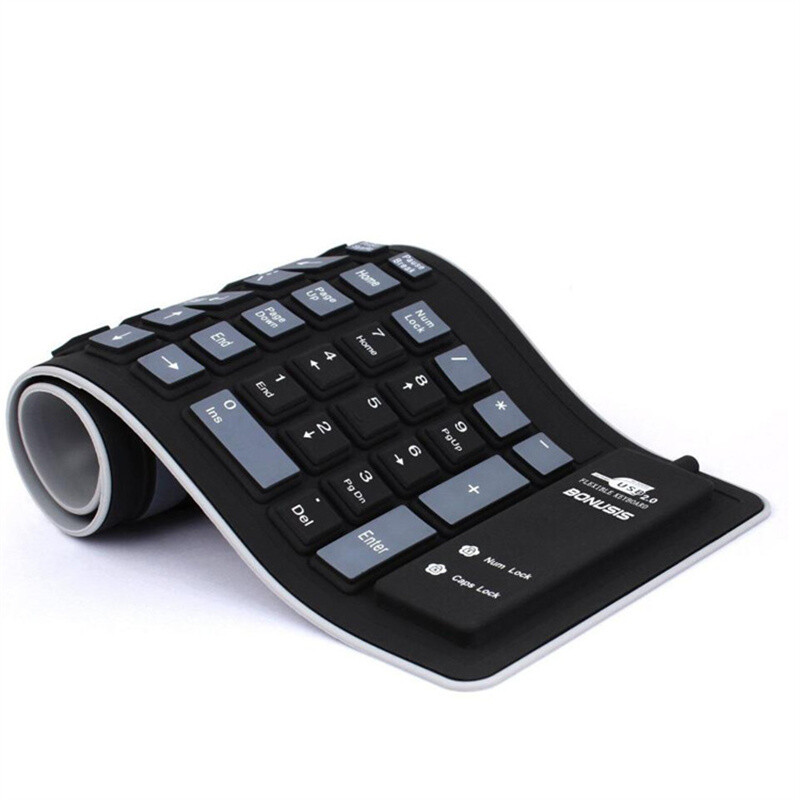 Portable Silent USB Wired Soft Waterproof Silicone Keyboard for Convenience