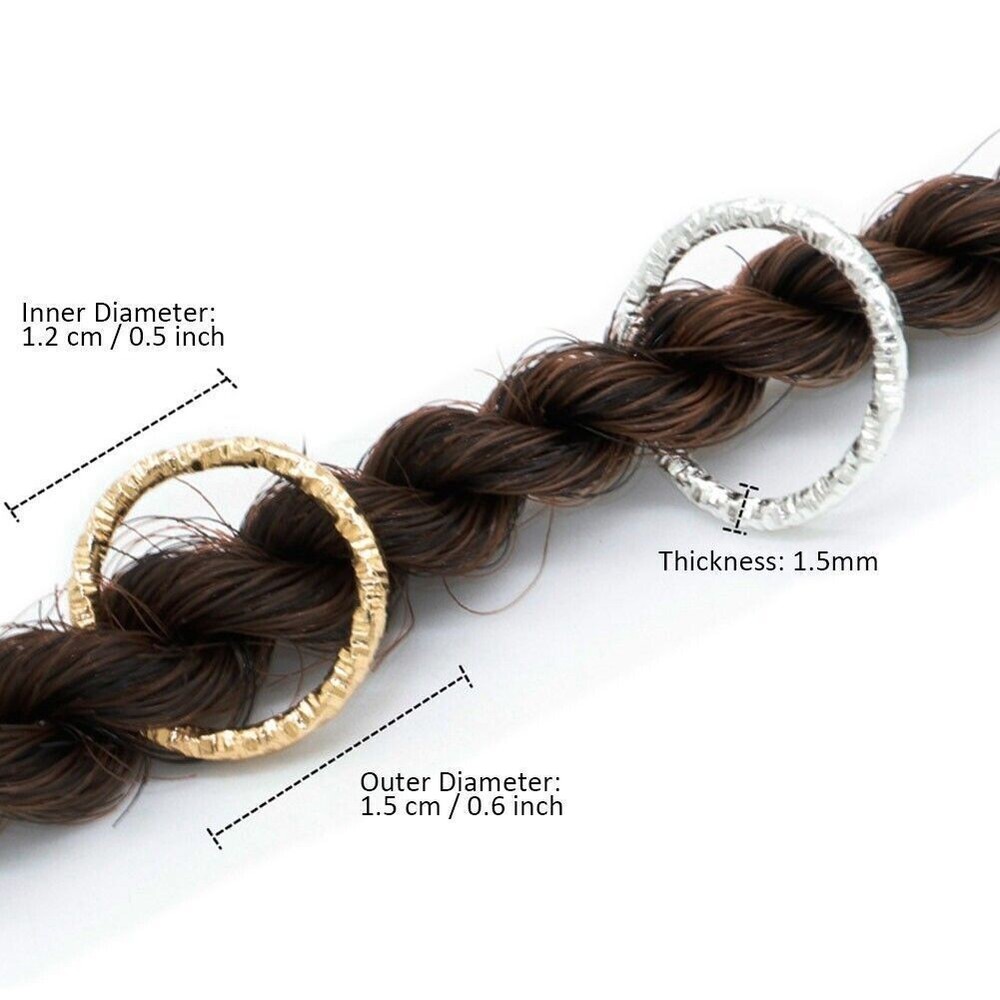 110pcs Hair Braid Rings Dreadlock Three ply Hair Clips Loops Decoration for