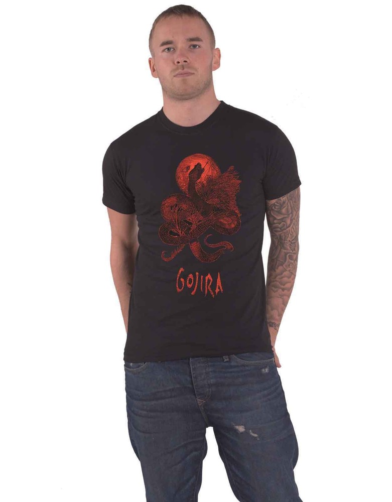 Gojira T Shirt Serpent Moon Band Logo new Official Mens Black