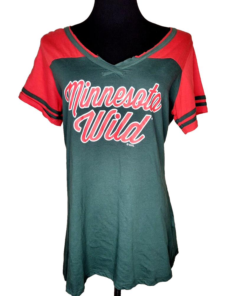 MINNESOTA WILD Womens XL NHL Short Sleeve V Neck Shirt