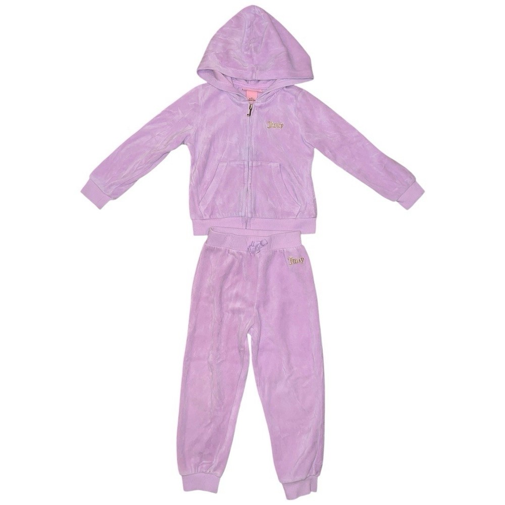 Juicy Couture Lavender Velour Tracksuit – Size 3T