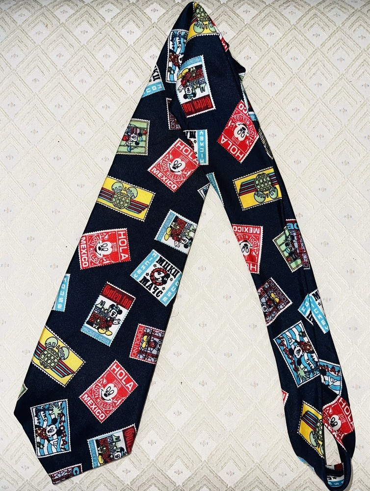 Balancine Presents Disney Mickey Mouse Stamps Of The World Necktie Tie