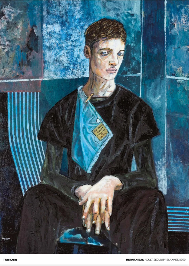 Hernan Bas Adult security blanket signed poster Limited Edition