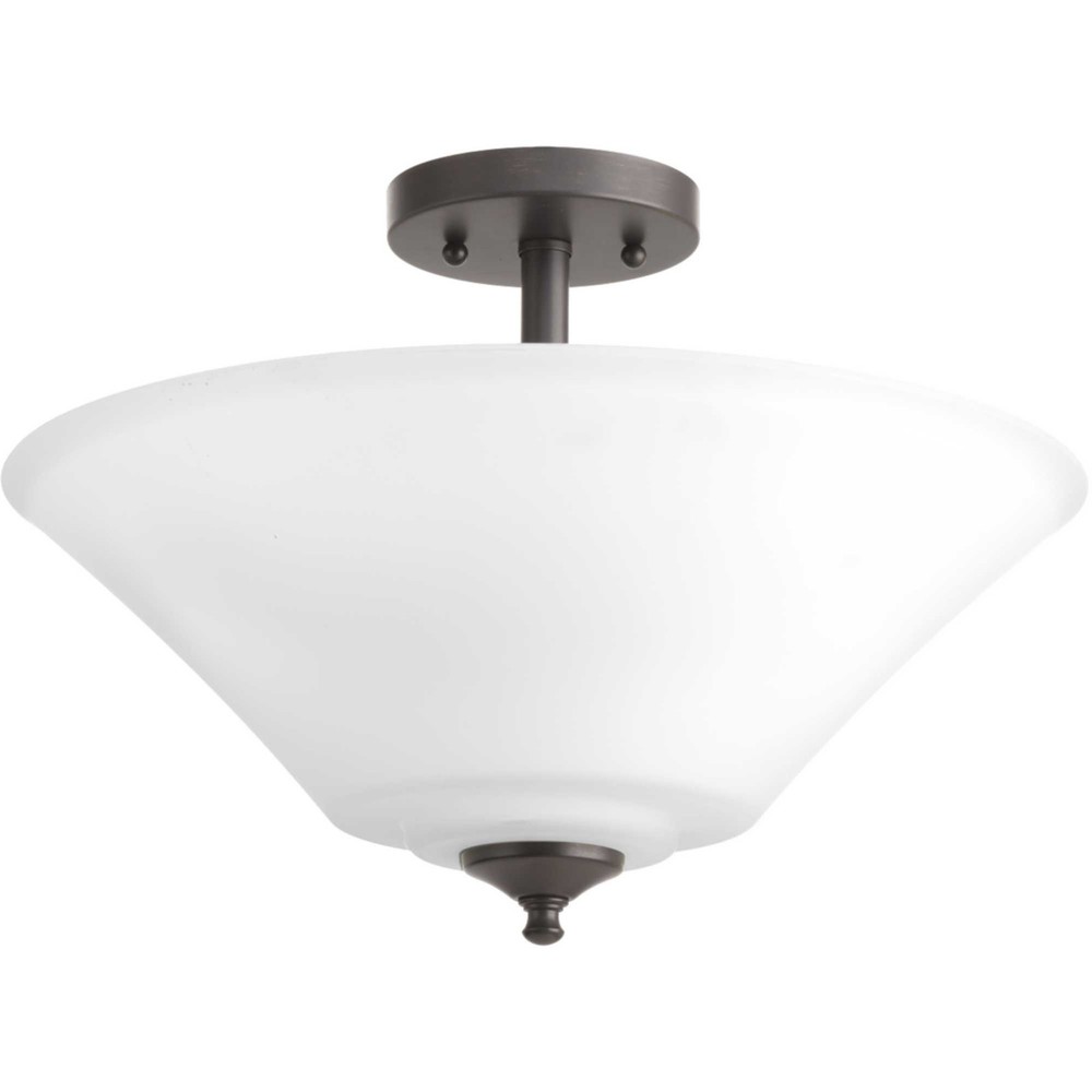 Progress Lighting P3864 Joy 3-Light 17-Inch Semi-Flush Mount Ceiling Fixture with Etched Glass