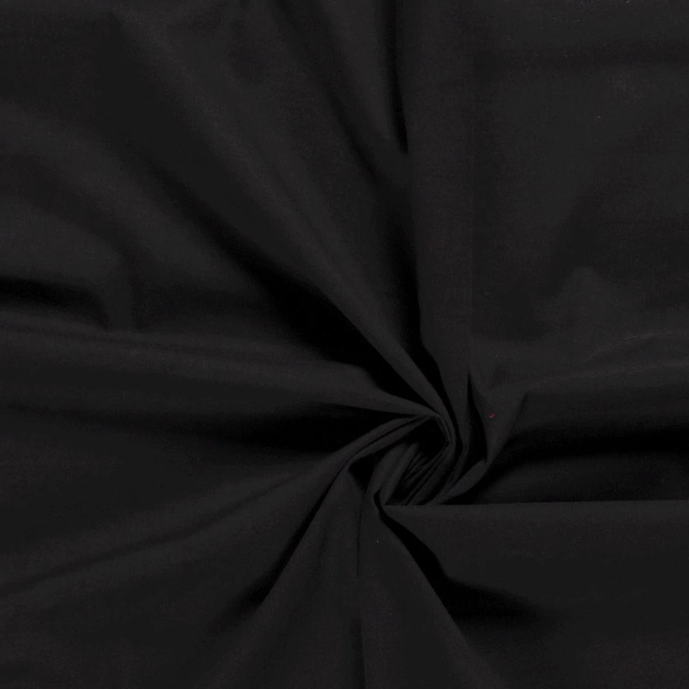 Black 100% Cotton Voile Fabric - Soft Breathable Material
