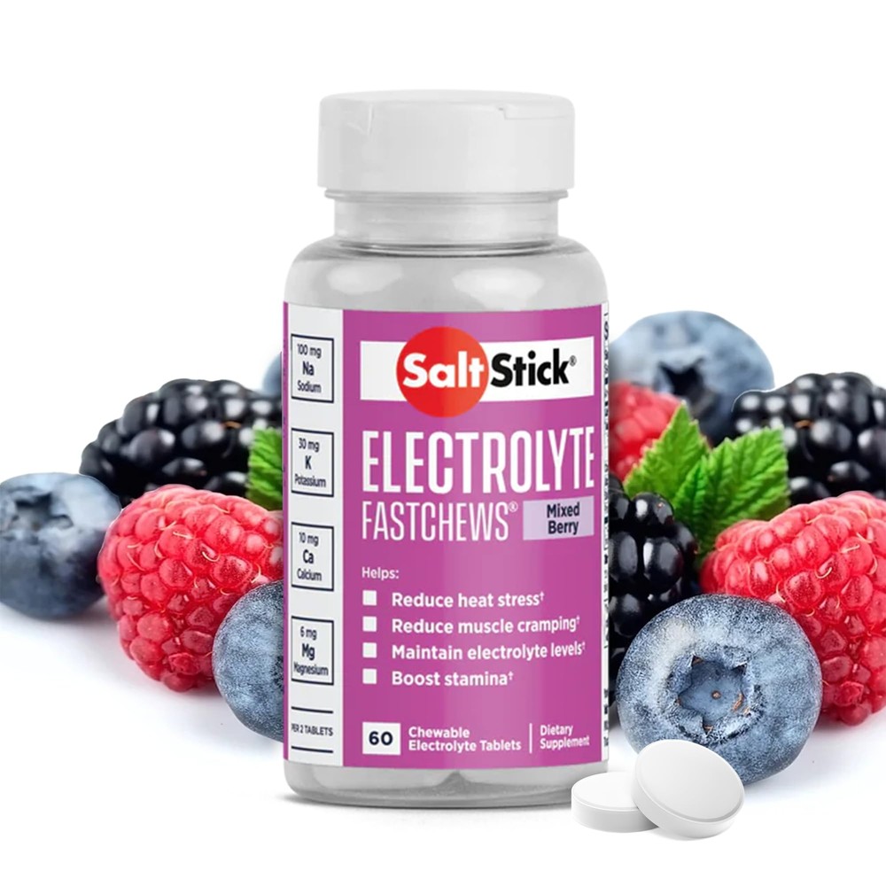 Electrolyte FastChews Mixed Berry Chewable Salt Tablets for Quick Hydration Boost