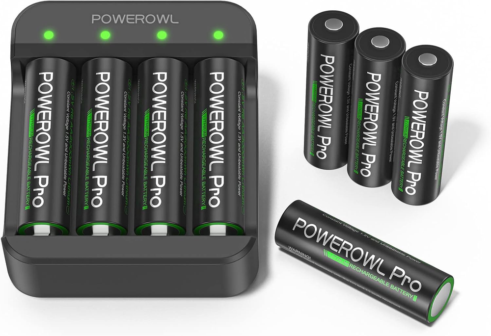 High-Capacity 3000MWh Rechargeable AA Lithium Batteries with Pro Charger