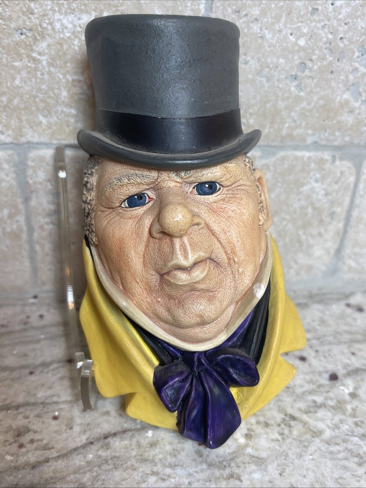 Vintage Bossons Mr. Micawber Chalkware Head 1964 Charles Dickens Series England