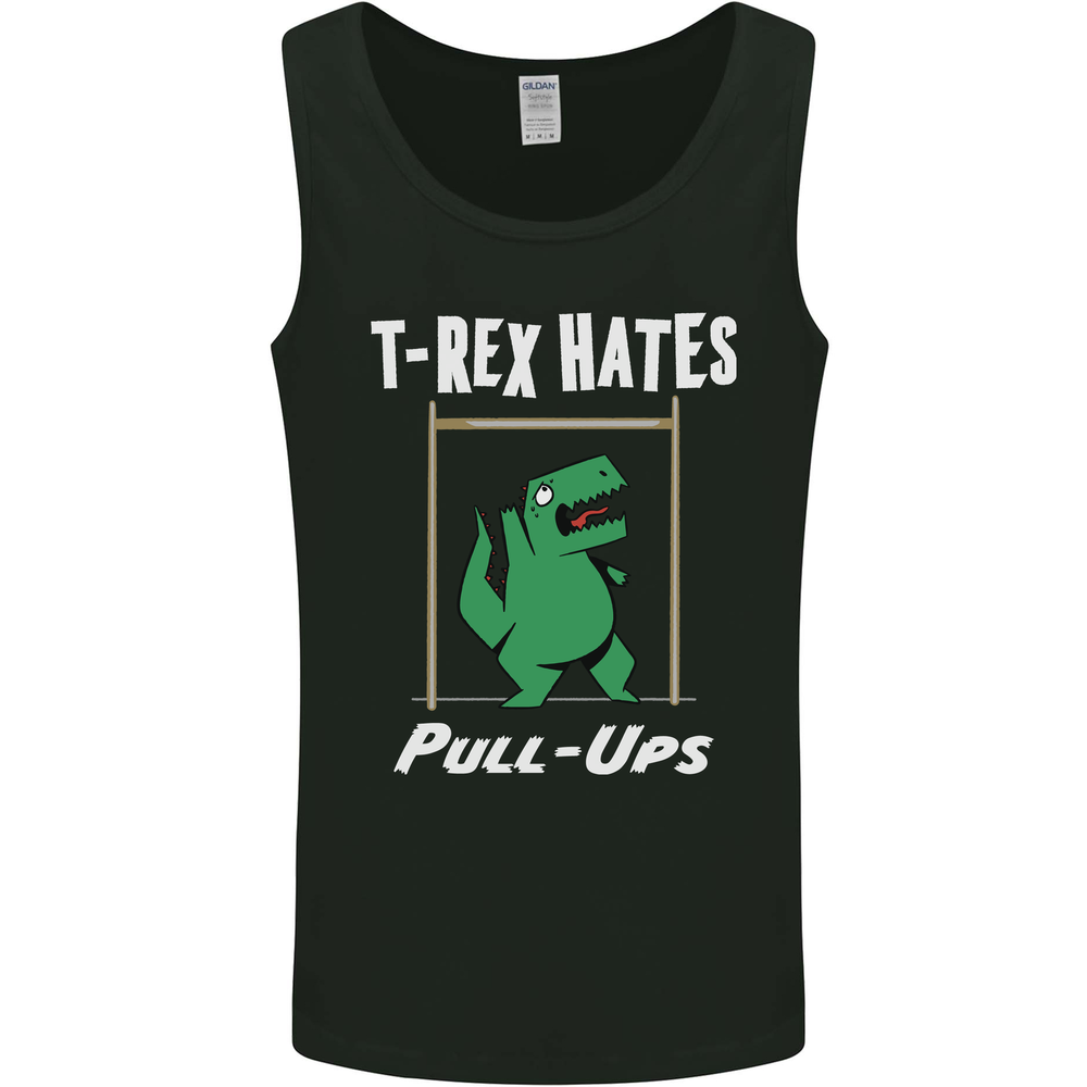 T-Rex Hates Pull Ups Gym Funny Dinosaurs Mens Vest Tank Top