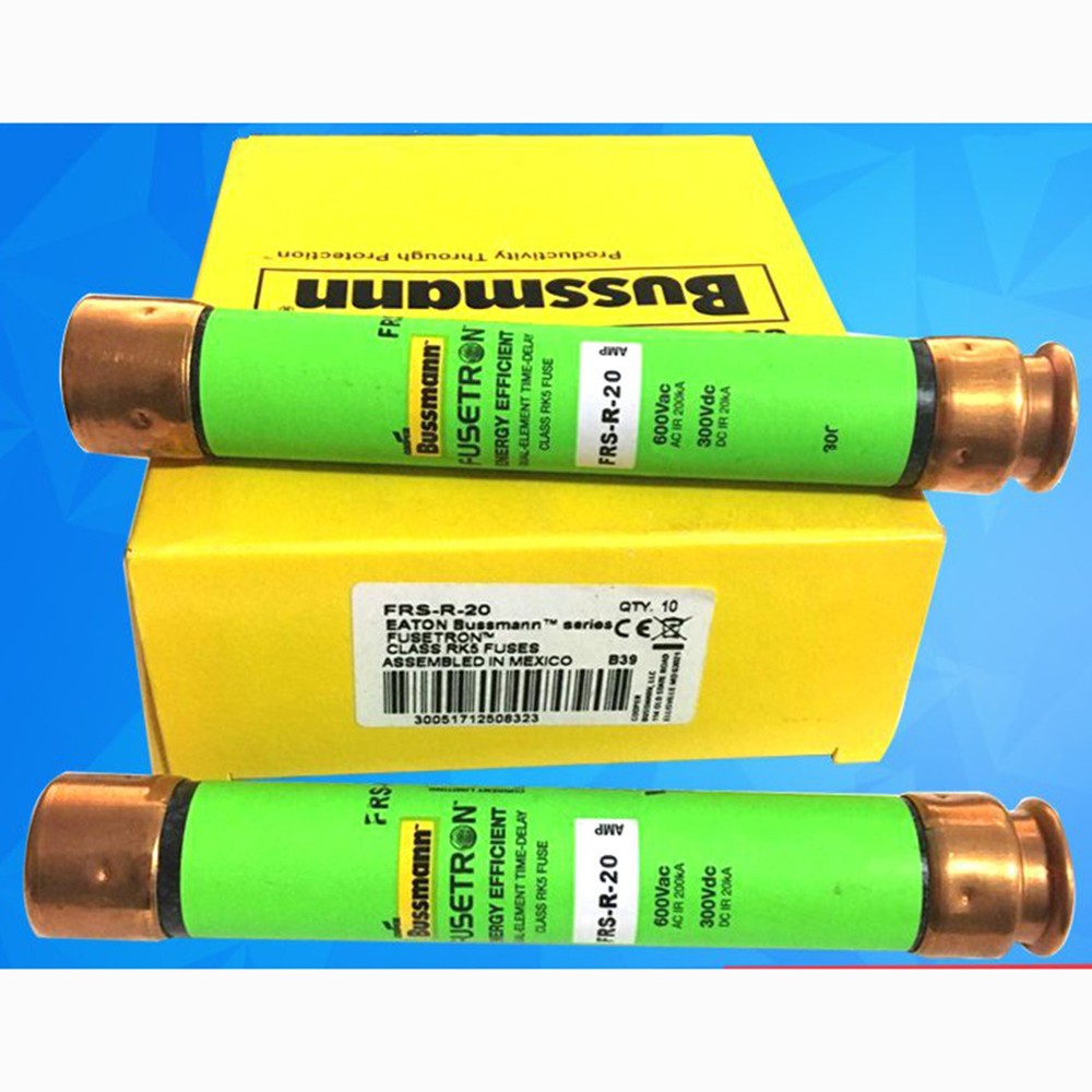 10pc new Bussmann FRS-R-20 Fusetron Dual Element Time-Delay Fuse 600V 20Amp