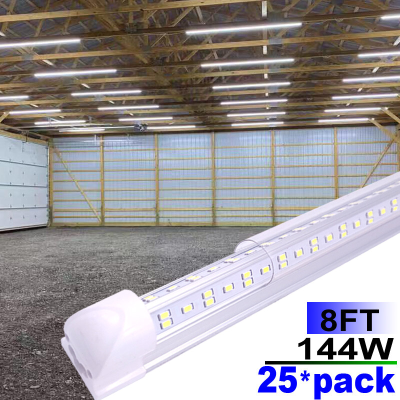 LED Shop Light, 8ft 144W 18000Lm 6500K Shop Lights, Led Light Fixture 25 PACK