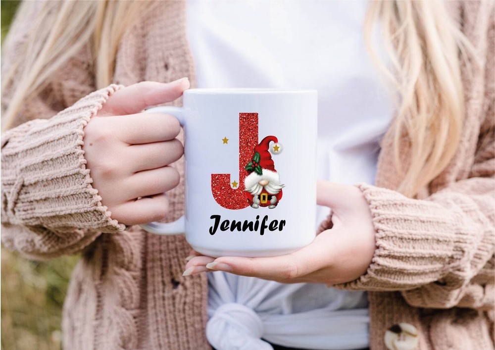 Red Shiny Custom Name Christmas Mugs Custom Coffee Mugs Your Text Name