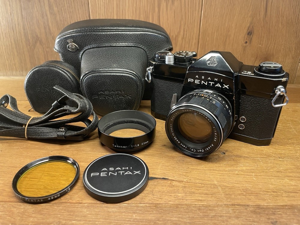 *Rare Black :Near Mint ++* Pentax SL Camera Super Takumar 55mm F/1.8 Early Model