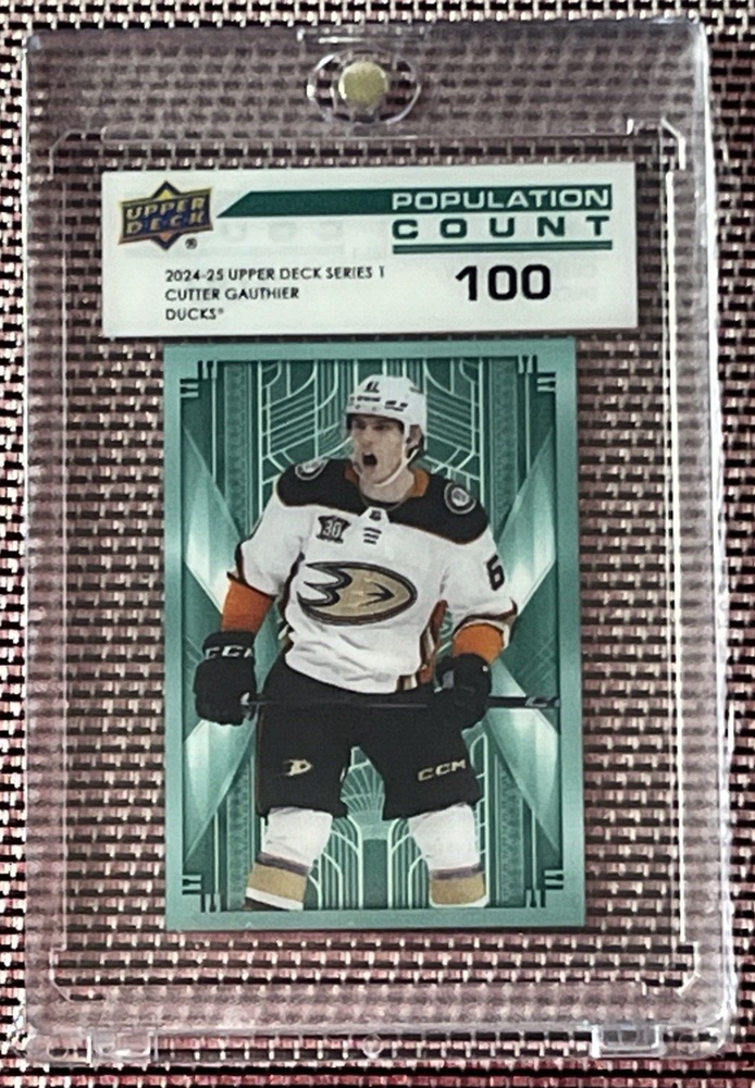 2024-25 UPPER DECK POPULATION COUNT 100 CUTTER GAUTHIER ANAHEIM DUCKS #PC-15 SSP