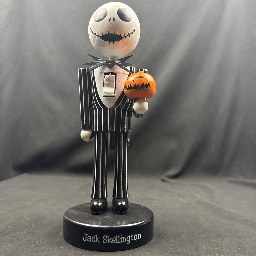 Disney The Nightmare Before Christmas Jack Skellington Nutcracker 11” Wood New