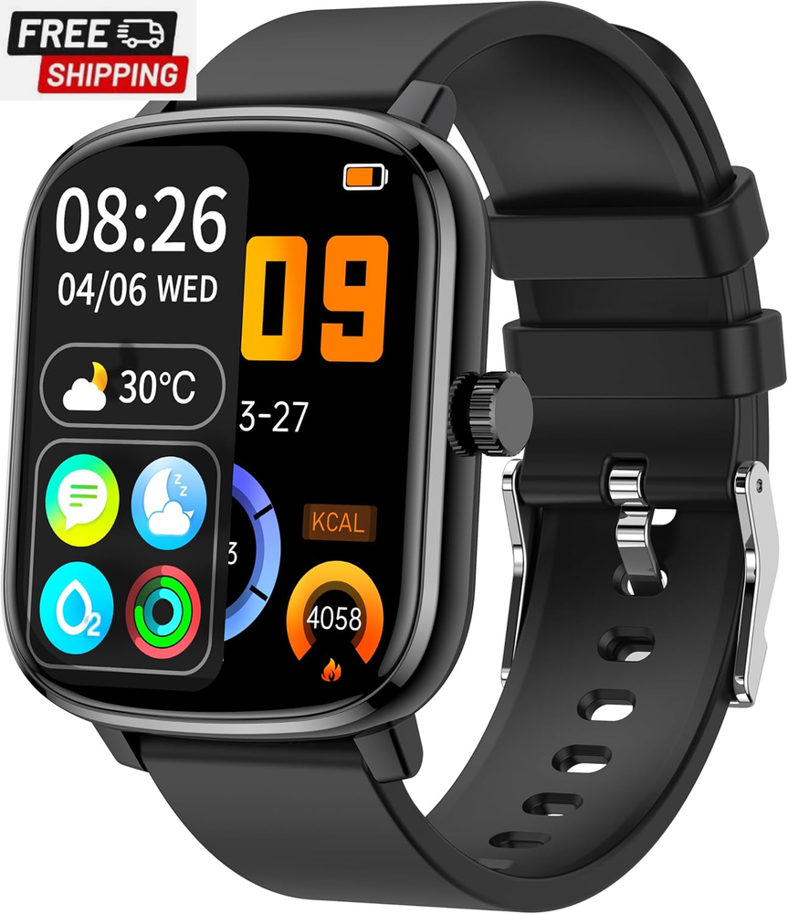 KALINCO 1.69 Smart Watch for Men with Heart Rate Blood Pressure Fitness Tracker