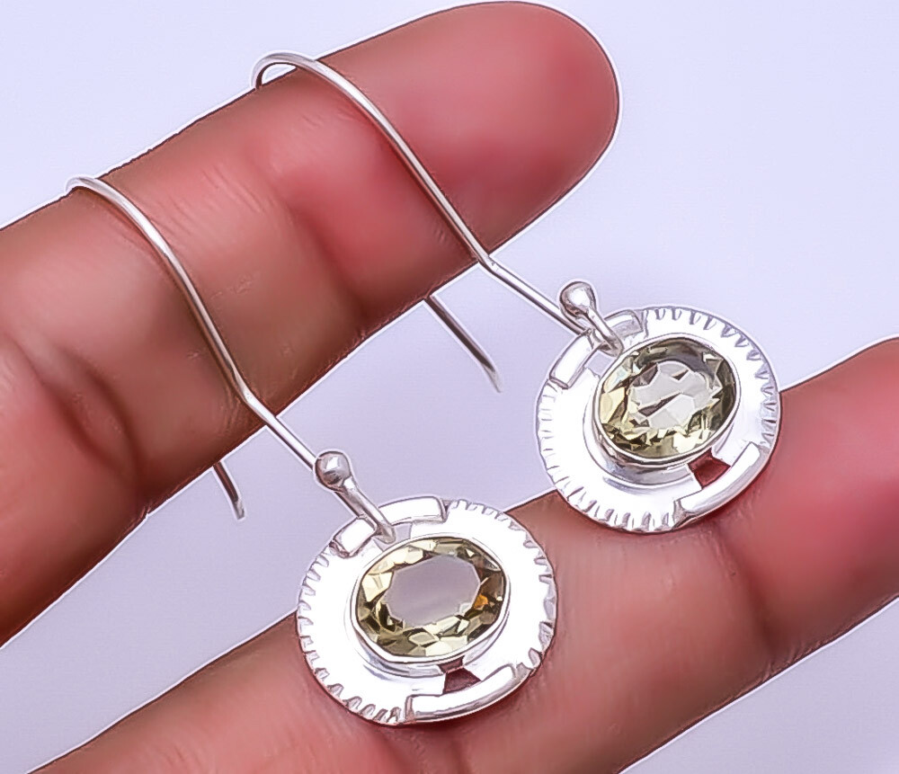 Smokey Elegant 925 Sterling Silver Earrings 1.72 Inch Valentines Day Gift E934312578